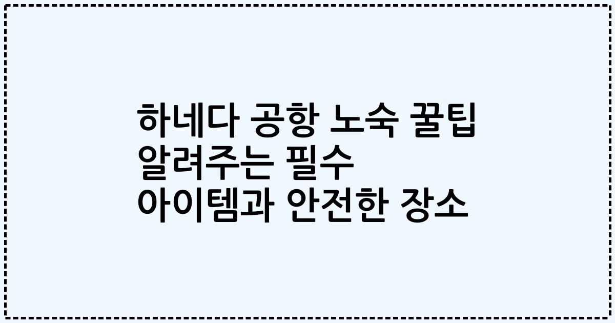 하네다 공항 노숙 꿀팁 알려주는 필수 아이템과 안전한 장소